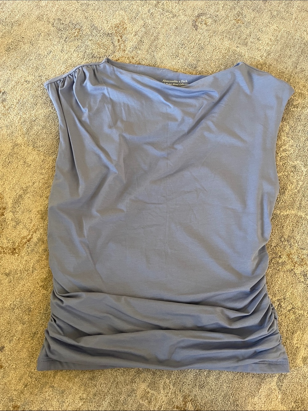 Abercrombie & Fitch blue Ruched Hem Sleeveless Top